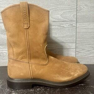 Red Wing Pecos Boots Leather Work Soft Toe Safety Shoes 1105 USA Mens 14 AA READ